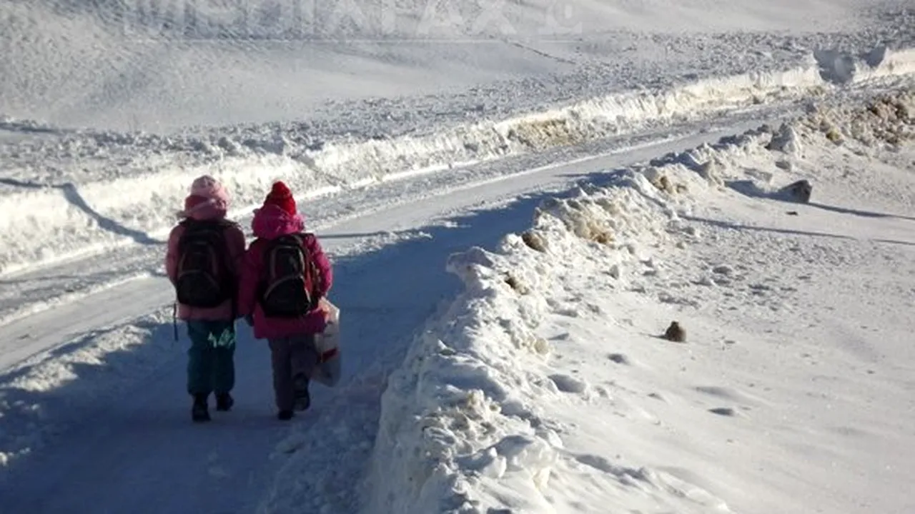 ŞCOLI ÎNCHISE LUNI din cauza zăpezii şi viscolului