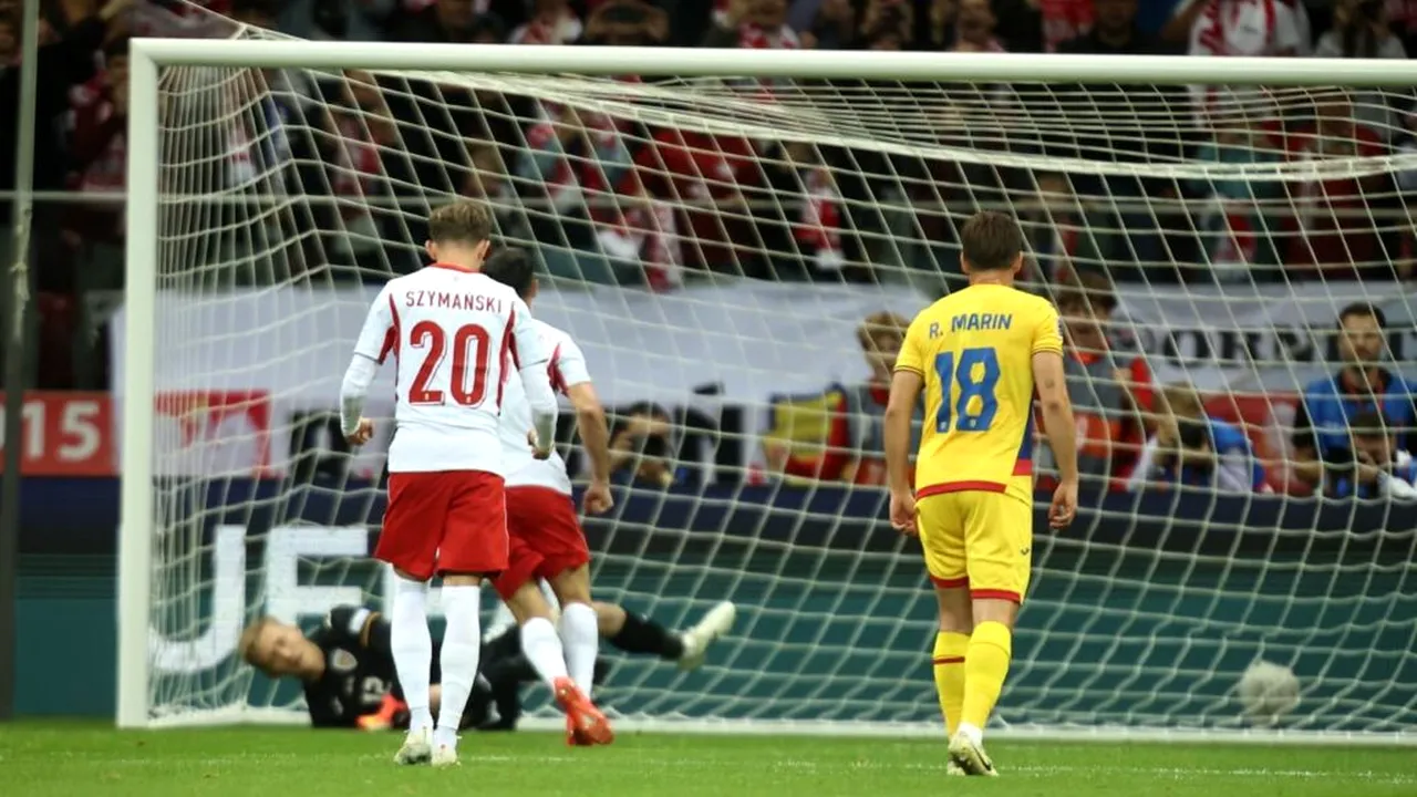 Polonia – România 2-0 în etapa a 3-a din Liga Națiunilor. Tricolorii joacă în 10 oameni după eliminarea lui Drăgușin