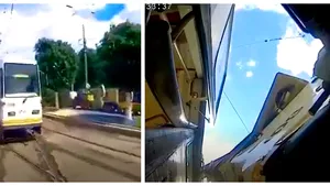 VIDEO Accidentul celor două tramvaie din Bucureşti, surprins chiar de camera de bord a unui vatman. Ce s-a întâmplat de fapt
