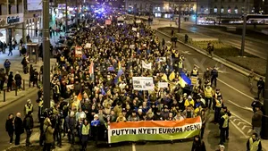 Miting de protest la Budapesta faţă de vizita lui Vladimir Putin: 
