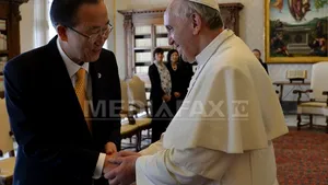 Ban Ki-moon s-a întâlnit cu Papa Francisc. Secretarul general al ONU: E o mare onoare să întâlnesc un lider spiritual al lumii