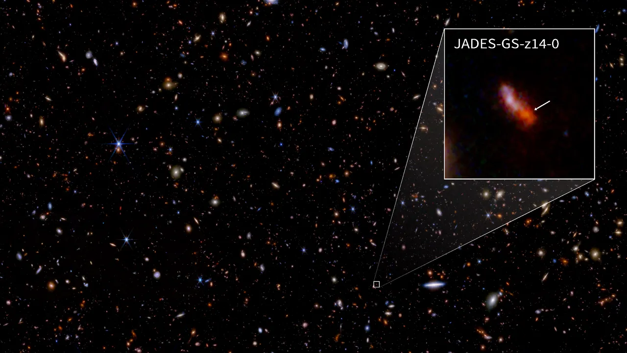 Spectaculos. Telescopul James Webb a fotografiat cea mai timpurie şi mai îndepărtată galaxie observată vreodată