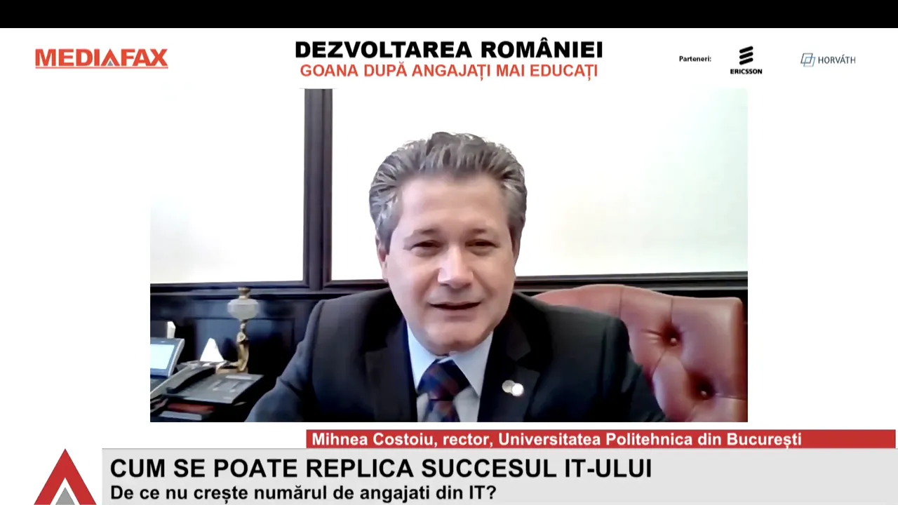 Videoconferinţă Mediafax ”Dezvoltarea României”: Vom avea un deficit de 600 - 700 de mii de ingineri în 10 ani. România nu are destui profesori de informatică