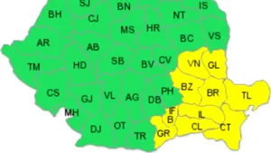 Atenţionare meteo cod galben de ninsori în sud-estul ţării