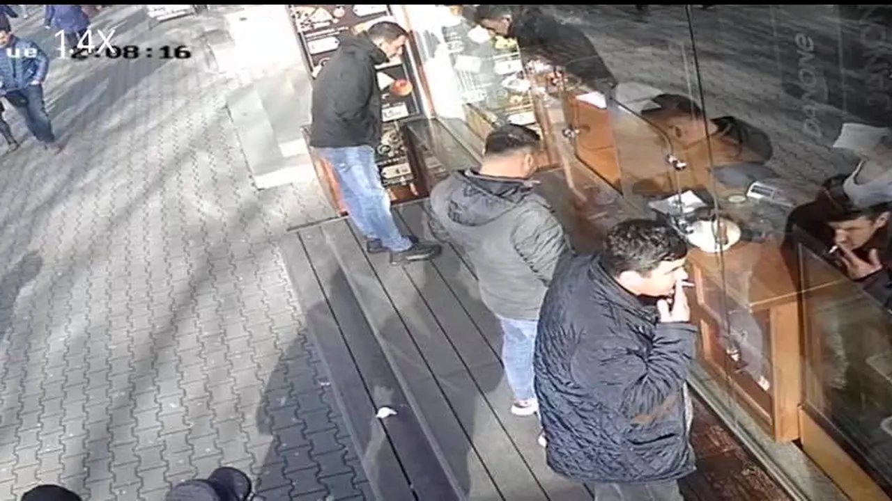 VIDEO. Metodă nouă. Cum acţionează trei escroci la o covrigărie din Focşani