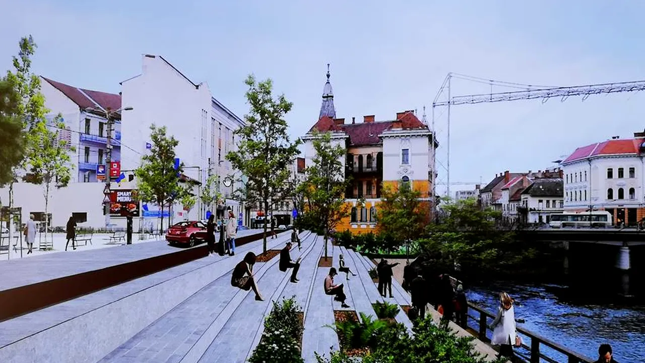 Cluj-Napoca: Malurile Someşului, transformate în alei pietonale, de agrement, cu piste de biciclete | GALERIE FOTO 