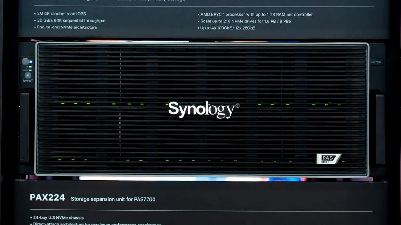 Synology anunță PAS7700 - o soluție de stocare NVMe activ-activă