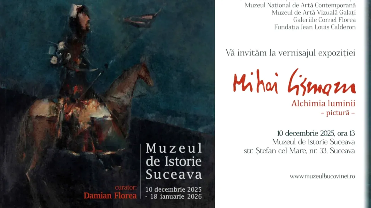 Expoziția retrospectivă „Alchimia luminii”, dedicată pictorului Mihai Cismaru, se deschide la Muzeul Național al Bucovinei