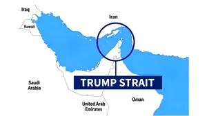 Donald Trump a publicat harta în care Strâmtoarea Ormuz e redenumită Strâmtoarea Trump