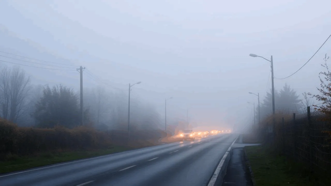 Cod galben de ceață în București și mai multe județe din sud-estul țării