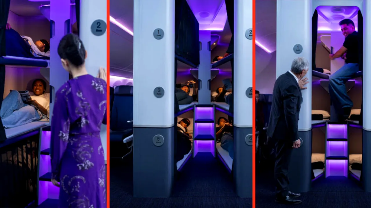 Revoluție în aviație: pasagerii economy vor putea dormi în paturi, pe zborurile lungi
