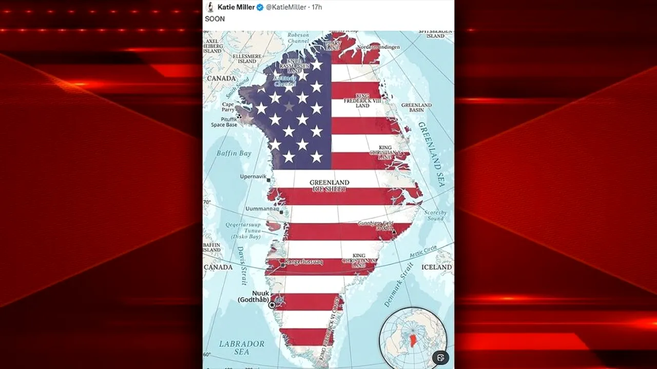 Harta Groenlandei în culorile SUA, în centrul reacțiilor diplomatice