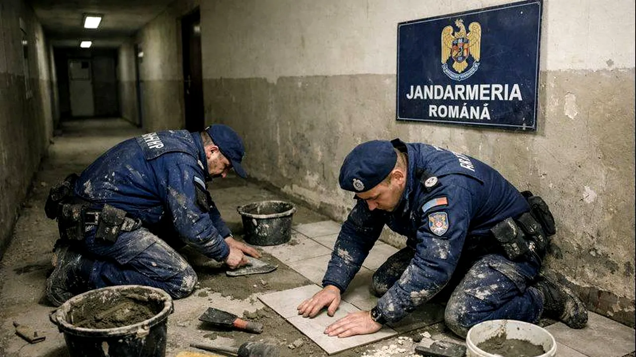 Jandarmii de la Constanța, puși să monteze gresie pe holuri: Ture de 19 ore și odihnă de 4 ore