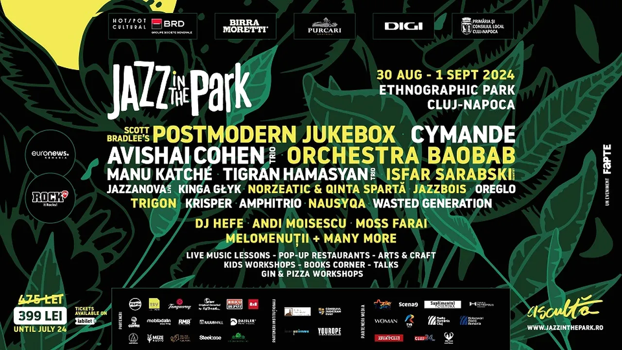 Jazzul în toate formele lui, la cea de-a 12-a ediţie Jazz in the Park - noi artişti confirmaţi