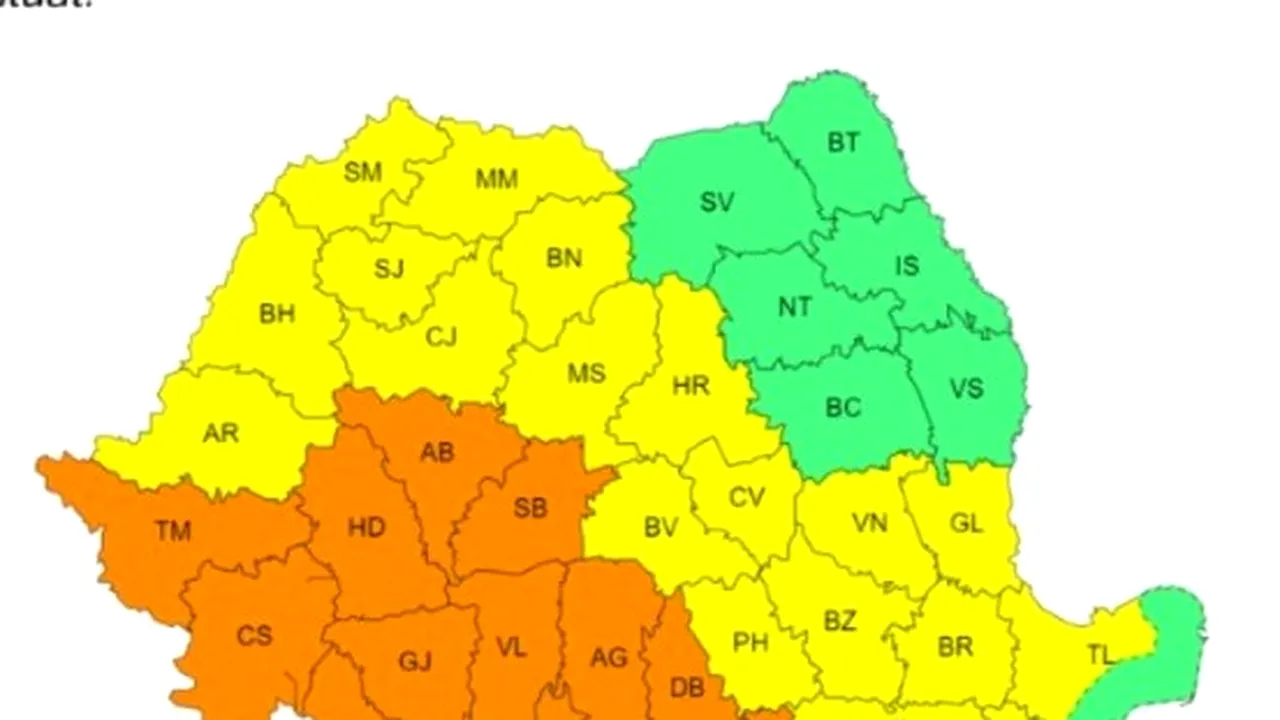 ANM: Joi, Cod portocaliu de caniculă în Banat, Oltenia, sud-vestul Transilvaniei şi vestul Munteniei