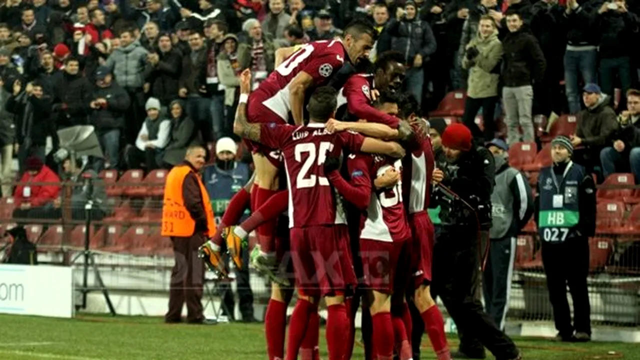 CFR CLUJ s-a calificat ÎN PREMIERĂ în primăvara europeană. CFR a învins Sporting Braga, scor 3-1, în LIGA CAMPIONILOR