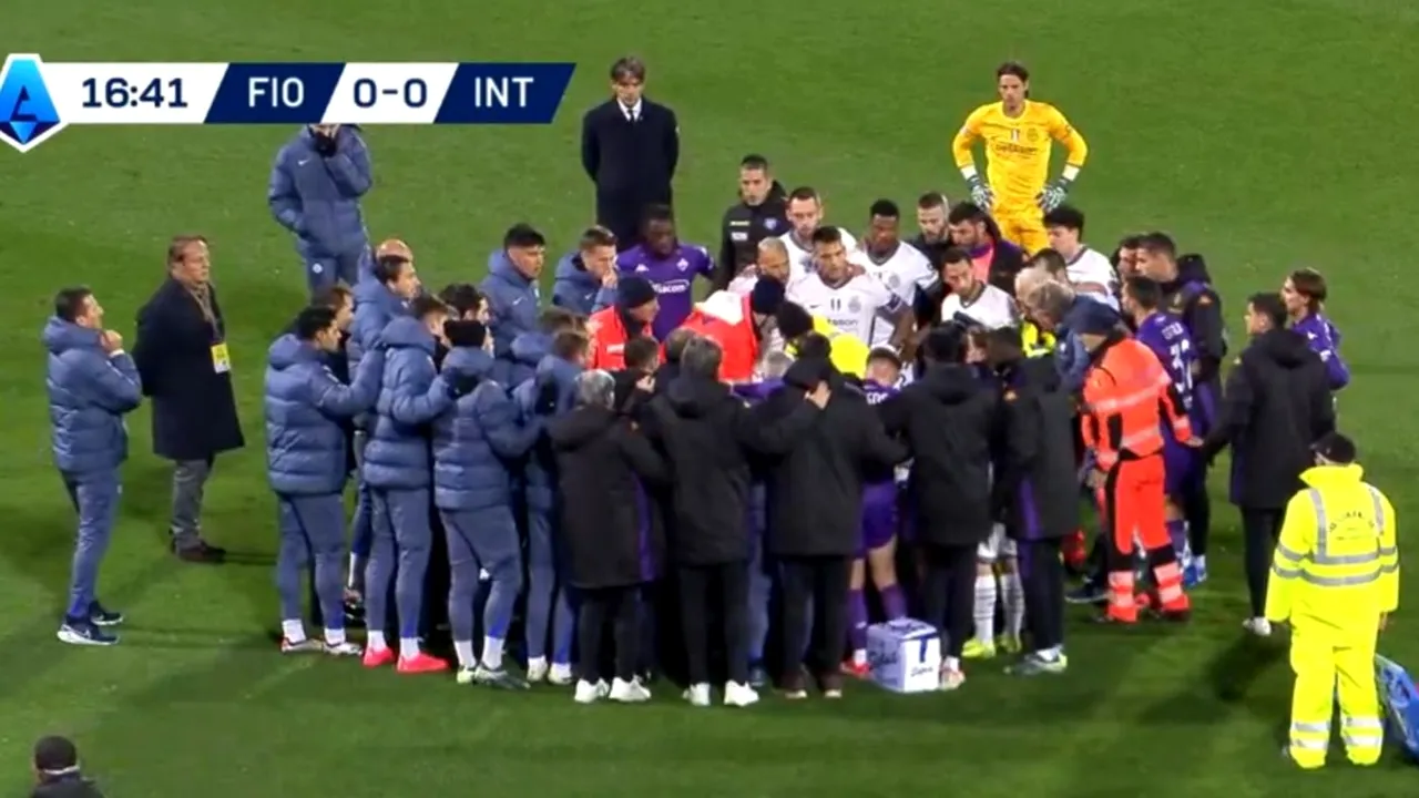 Bove, jucătorul Fiorentinei, la terapie intensivă după ce a căzut pe teren în meciul cu Inter Milano