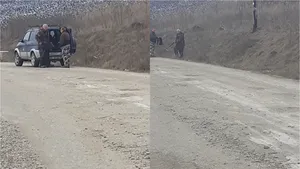 Un bărbat a fost filmat cu puşca de vânătoare pe un drum public din Braşov.  Anunţul făcut de Marcel Vela. VIDEO