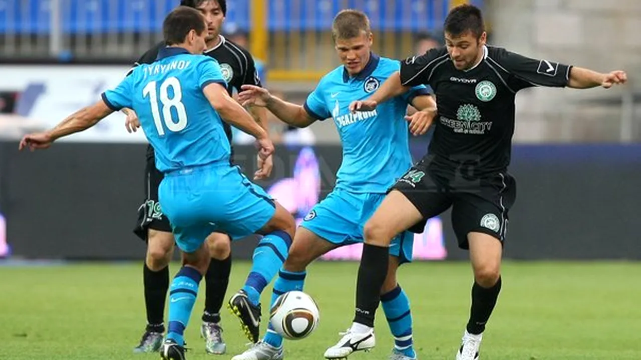Unirea Urziceni a fost învinsă de Zenit, scor 1-0, şi a ratat calificarea în play-off-ul LC