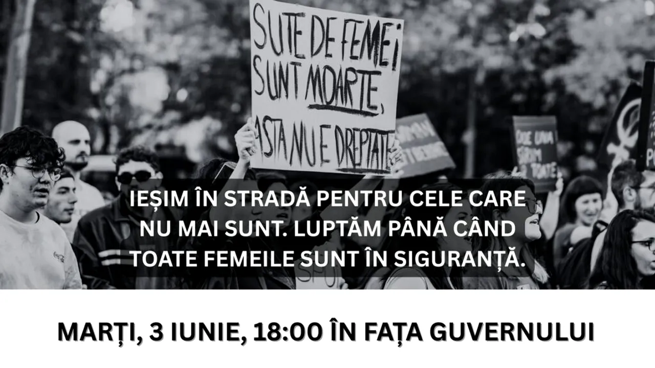 Protest organizat marți, în Piața Victoriei. Centrul Filia cere măsuri urgente pentru siguranța femeilor, după uciderea unei tinere de 23 ani de fostul partener