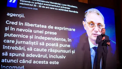 MEDIA Premierul Luca Niculescu, mesaj la Gala MEDIAFAX 35: Port în suflet agenția