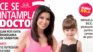 Simona Pătruleasa şi fetiţa sa, pe coperta de Crăciun a revistei “Ce se întâmplă, doctore?” 
