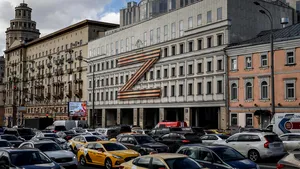Propaganda pro-război a lui Putin: uriaşe litere „Z” au apărut pe clădirile din capitala Rusiei

