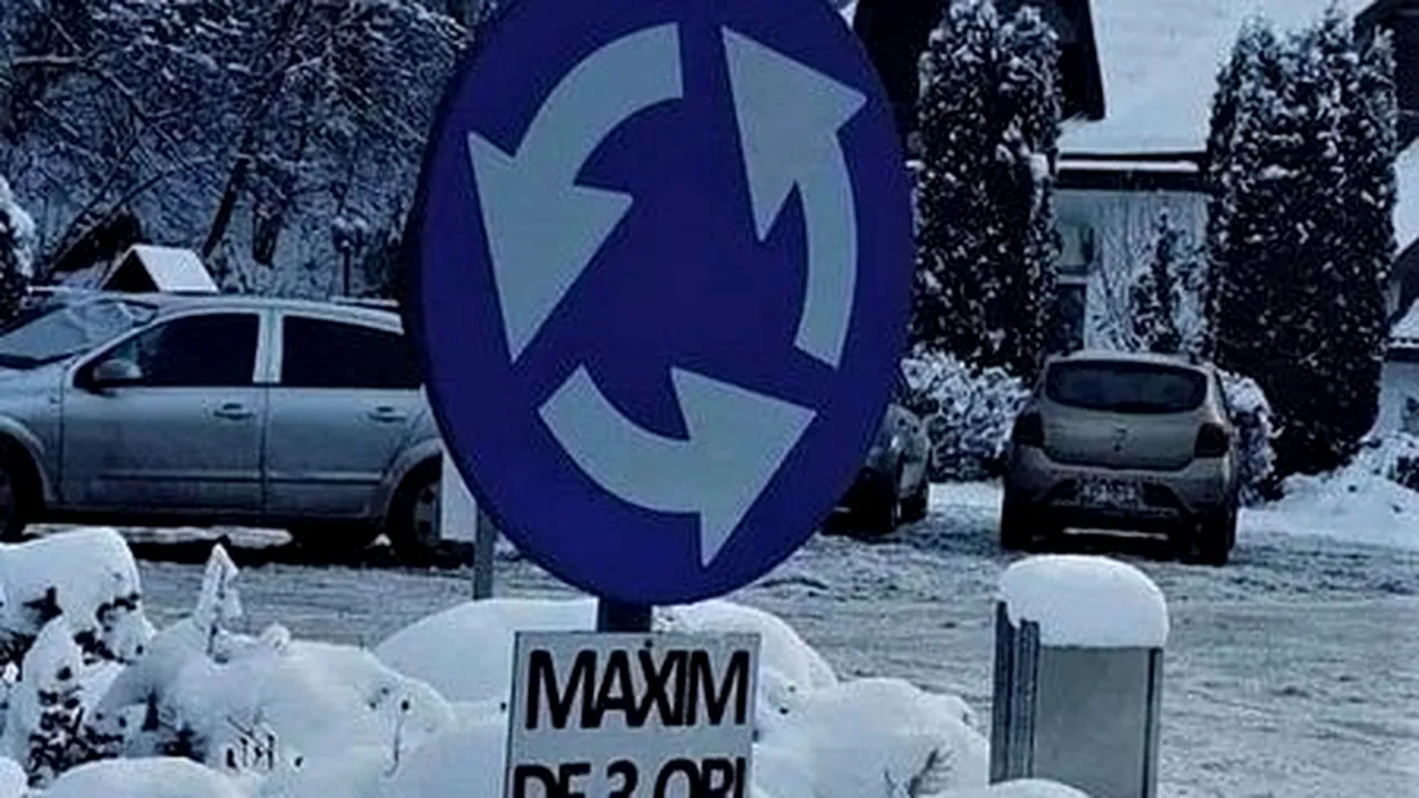 Giratoriu în care şoferii se pot învârti de maxim 3 ori, în judeţul Sibiu