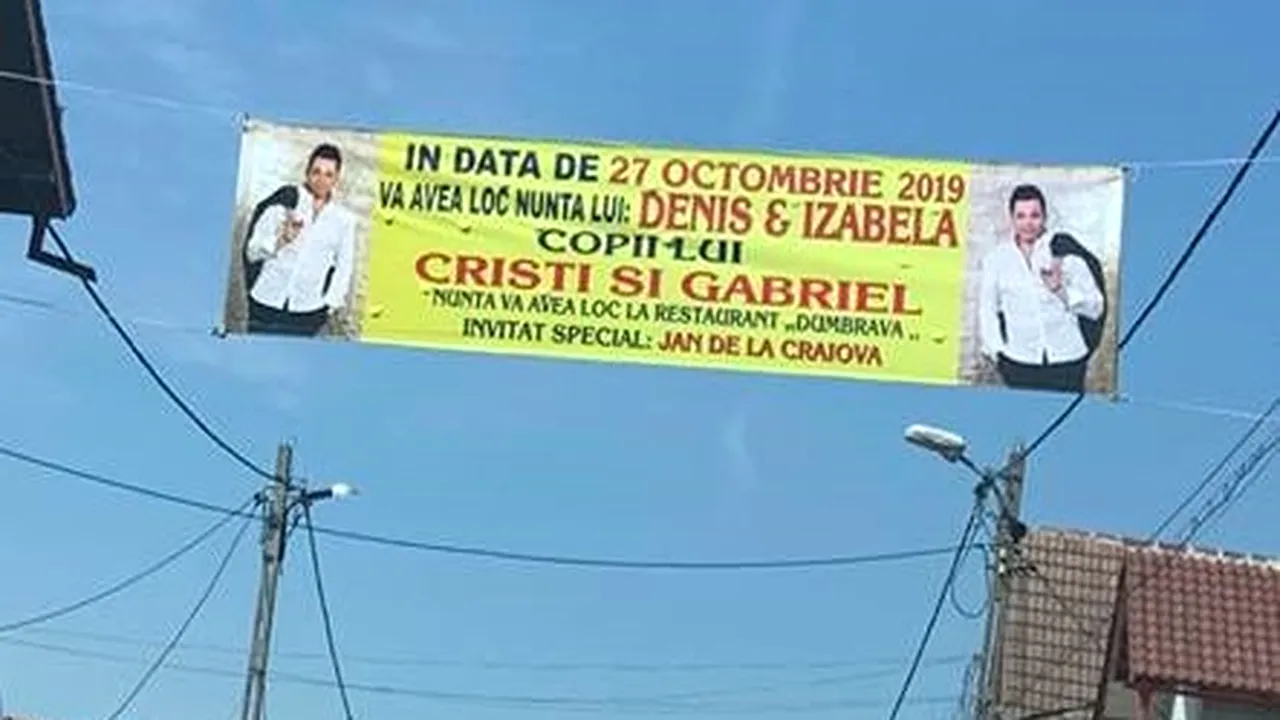 Invitaţii la nuntă cu bannere uriaşe, la Târgu-Jiu: Cu ce amenzi s-au ales părinţii mirilor | FOTO