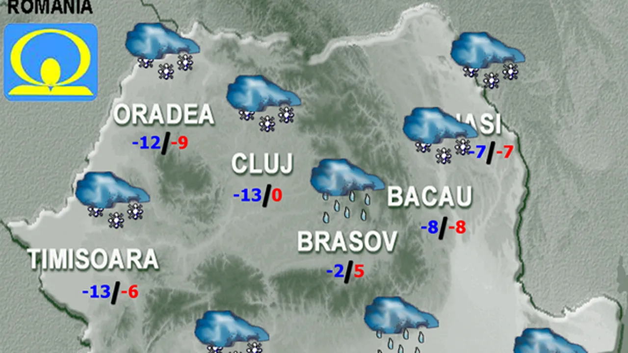 PROGNOZA METEO: Ploi, ninsori şi polei. Cum va fi vremea în weekend în ţară, la Bucureşti şi la munte