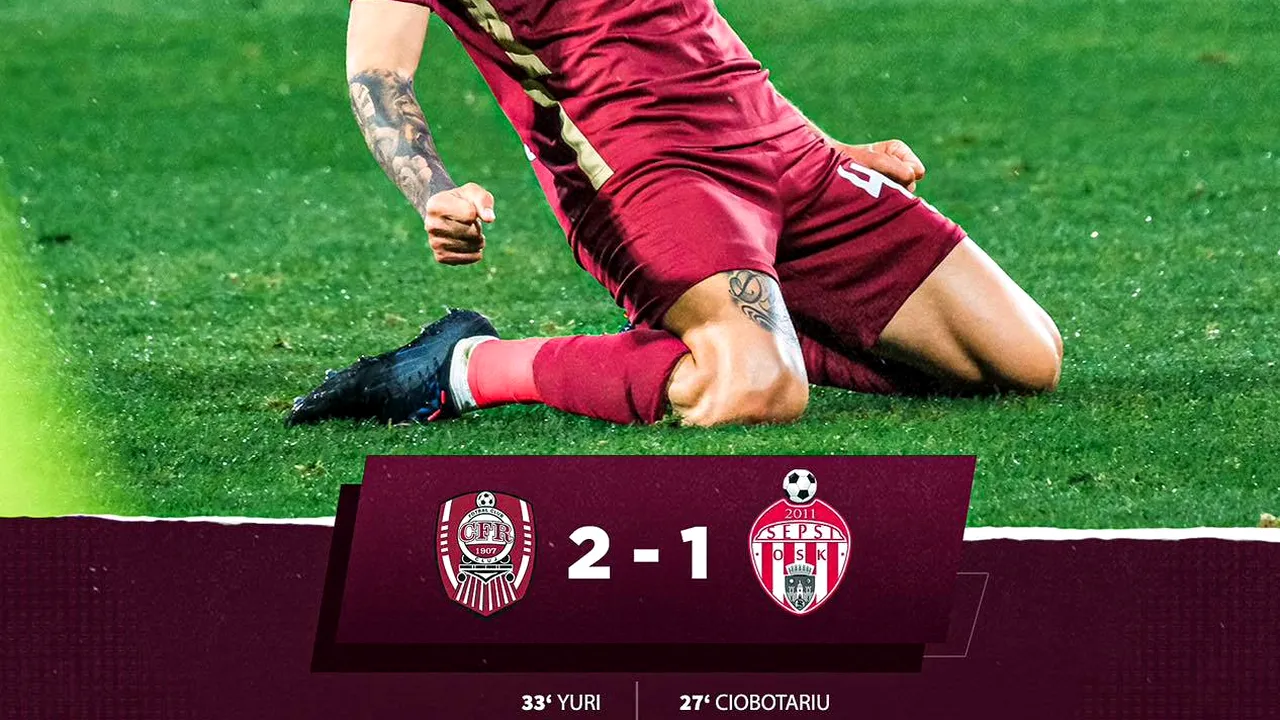 CFR Cluj câştigă ultima partidă a rundei, învingând cu 2-1 pe Sepsi OSK Sfântu Gheorghe