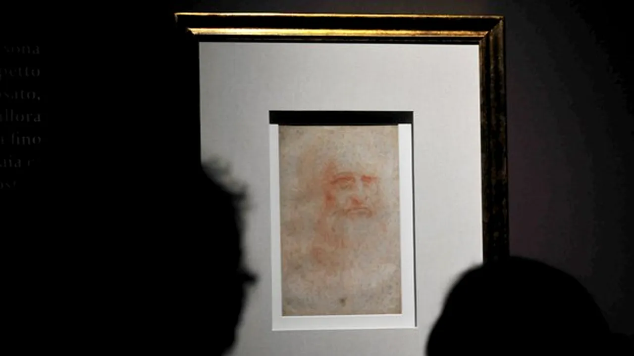 Autoportretul lui Leonardo da Vinci, expus din nou în public