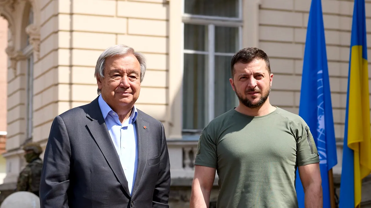 Zelenski a discutat cu Guterres despre conflictul cu Rusia şi cere securizarea Centralei Zaporojie