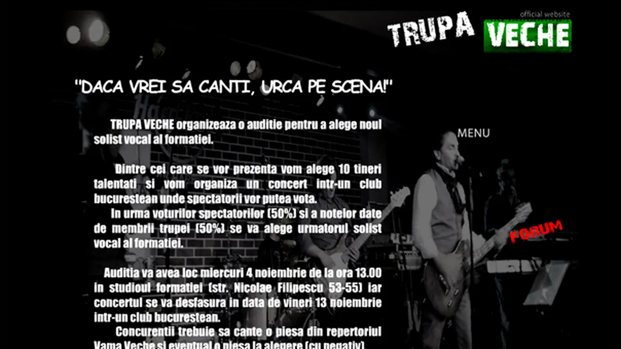 Trupa Veche îşi caută solist vocal