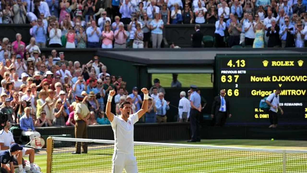 Djokovici l-a învins pe Dimitrov şi s-a calificat în finala turneului de la Wimbeldon