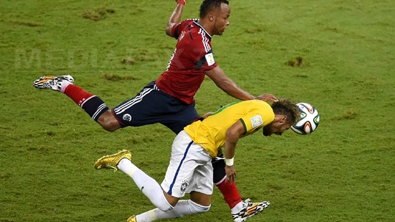 Reacţia lui Zuniga după ce l-a accidentat pe Neymar: Nu am vrut să îi fac rău. Columbianul îi cere scuze lui Neymar