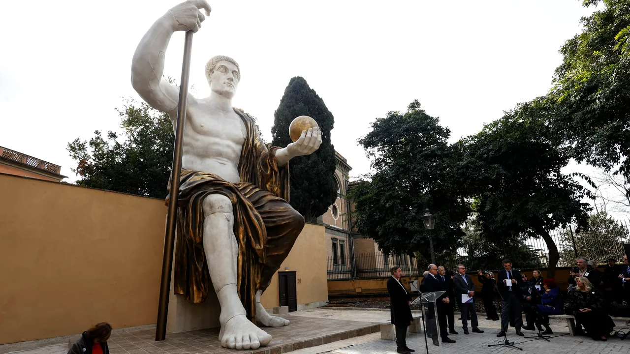 O replică a statuii împăratului Constantin cel Mare a fost creată cu ajutorul tehnologiei 3D