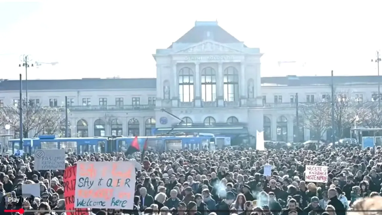 Croația în stradă: Mii de persoane au protestat față de extrema dreaptă