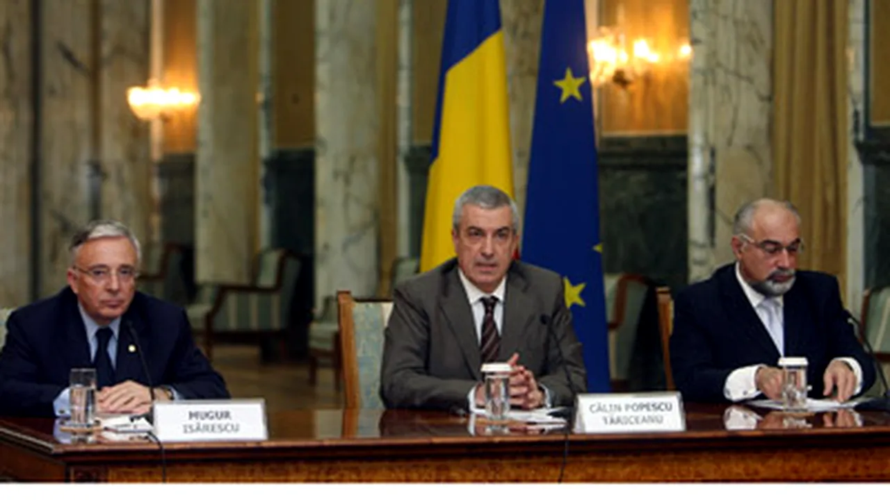 Tăriceanu, Vosganian şi Isărescu au discutat, la Guvern, a doua rectificare a bugetului pe 2008
