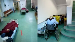 Imagini dramatice ale crizei:  Pacienţi COVID-19 trataţi în paturi pe holurile Institutului Marius Nasta din Bucureşti