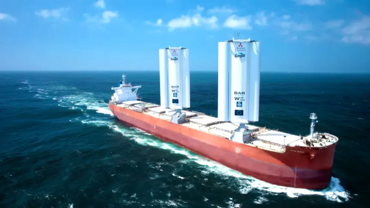 Inovaţie din trecut. Navele de transport ar putea fi dotate cu pânze, cunoscute sub numele de WindWings pentru a reduce consumul de carburant / Nava Pyxis Ocean a făcut prima călătorie 