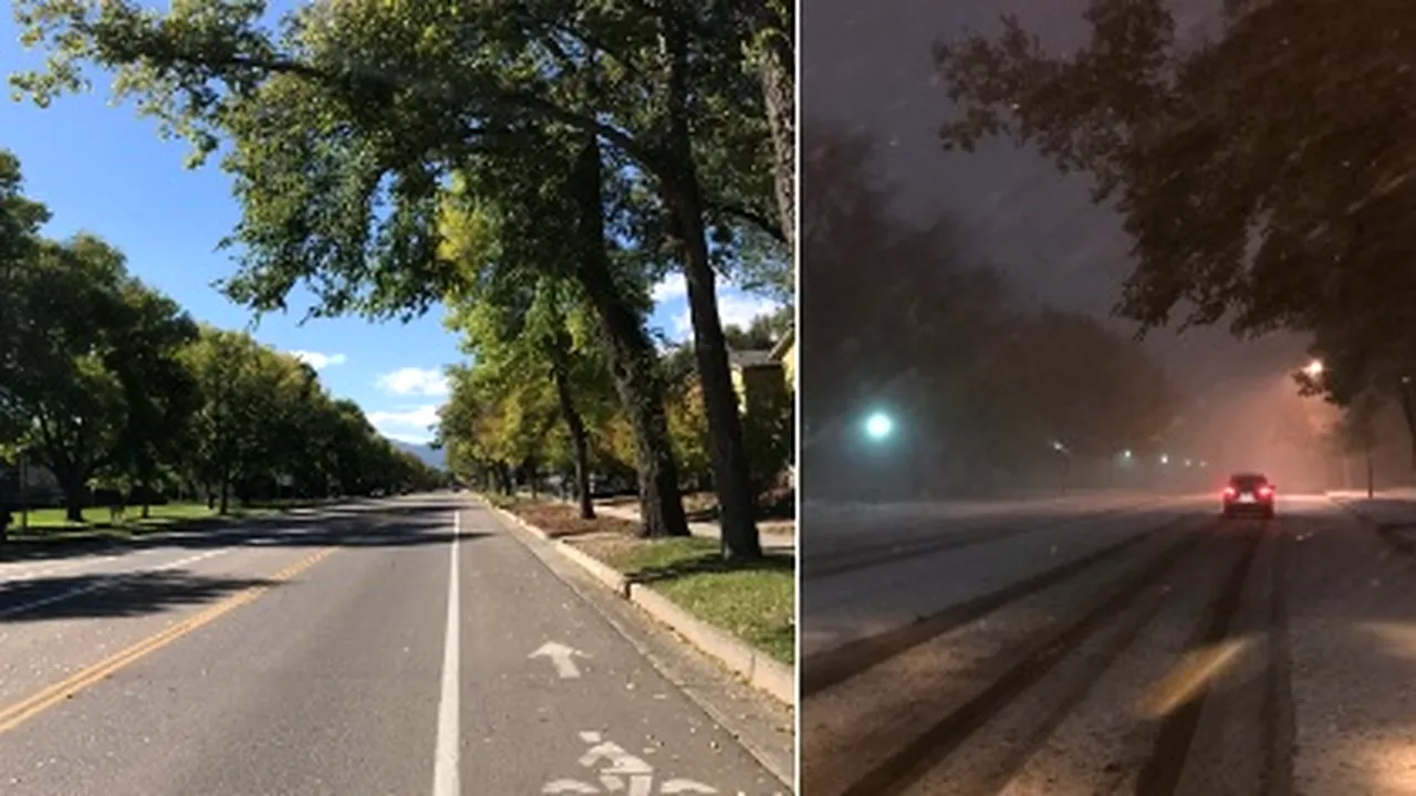 Statele americane Colorado şi Wyoming au fost acoperite peste noapte cu un strat gros de zăpadă | VIDEO