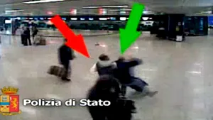 Român tâlhărit de trei italieni pe aeroportul din Roma. VEZI FILMUL FURTULUI