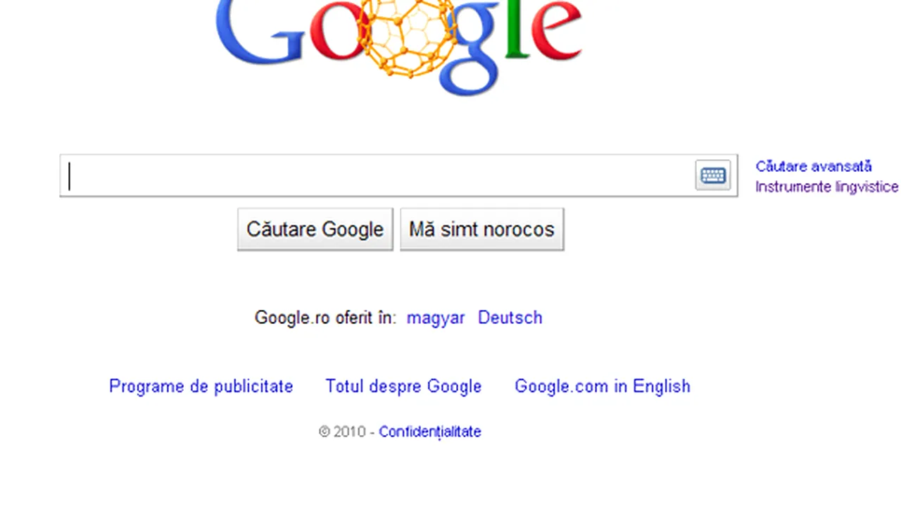 Google şi-a modificat logoul pentru a marca împlinirea a 25 de ani de la descoperirea fulerenelor