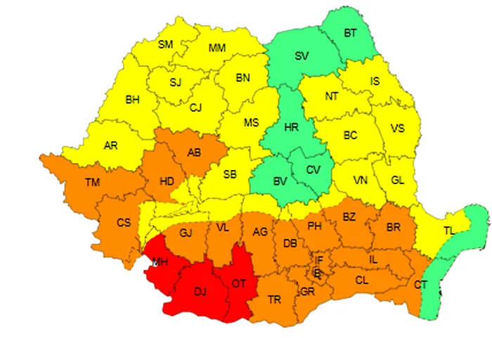 Trei judeţe din sudul ţării, sub val de caniculă extremă. A fost emis Cod Roșu