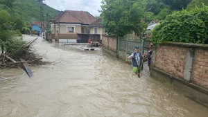 Ploaie torenţială în judeţul Hunedoara: 25 de gospodării din localitatea Săcămaş au fost inundate - GALERIE FOTO