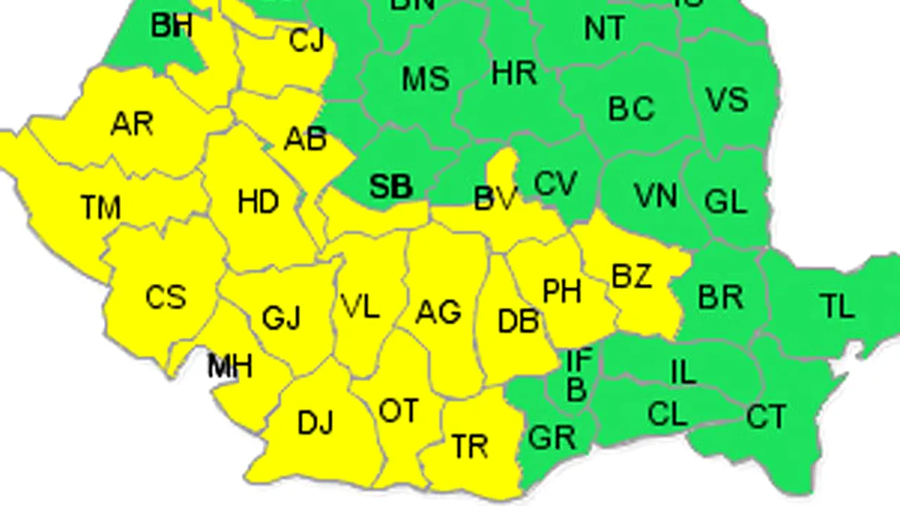 Meteorologists Issue Code Yellow Alert For Rain, Storms In W, S, Central Romania