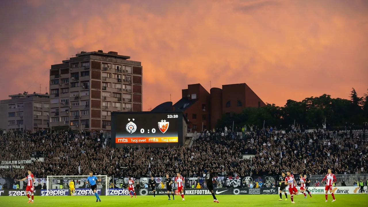 VIDEO Sârbii au interzis accesul COVID 19 pe stadion. 25.000 de oameni au fost în tribune la derby-ul Partizan-Steaua Roşie
