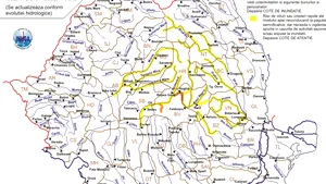 Cod portocaliu de inundaţii pe râul Olt