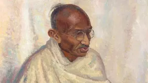 Un tablou prezumat a fi unicul în ulei al lui Mahatma Gandhi va fi licitat în Londra